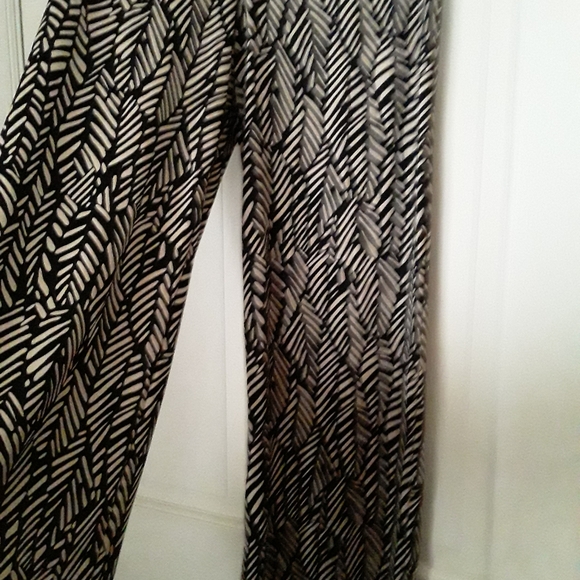AB Studio Pants - AB Studio Bohemian Style Pants Black and Tan M